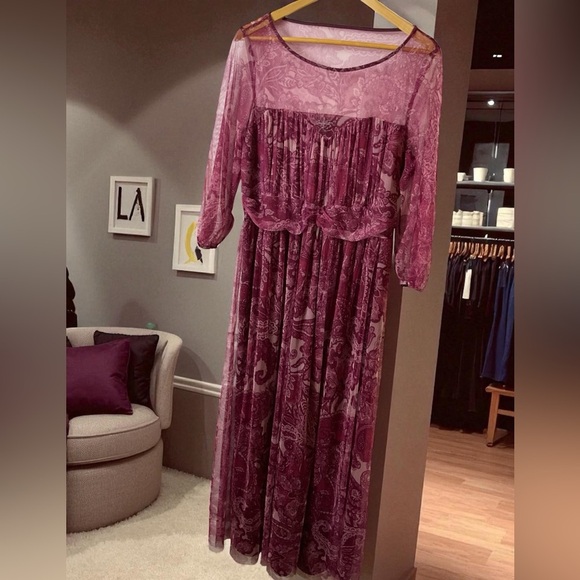 Candolite.  Elegant Long Sleeve Purple Dress - Picture 2 of 9